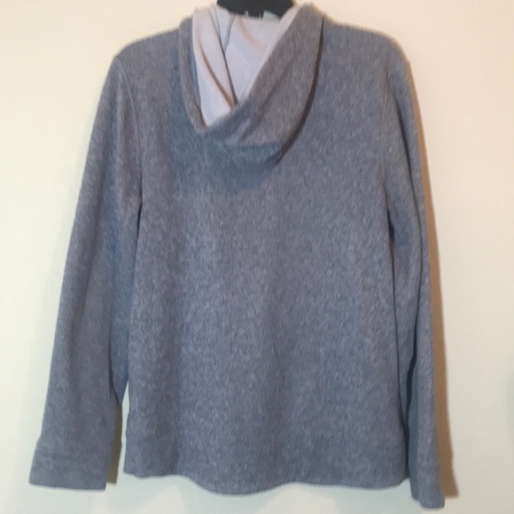 LL Bean Gray Slightly Fitted Fleece Hooded Jacket - Picture 8 of 8